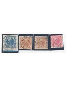 Austria - 1901 - Francobolli per giornali Testa di Mercurio, serie n° 12I/15I con linee brillanti. Cat. € 140 (U)