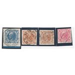 Austria - 1901 - Francobolli per giornali Testa di Mercurio, serie n° 12I/15I con linee brillanti. Cat. € 140 (U)