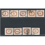 Austria - 1894/95 - Segnatasse cifra in ovale con valori in kreuzer, serie n° 1/9. Cat. € 130 (U)
