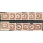 Austria - 1899 - Segnatasse cifra in ovale non dentellata, serie n° 10/21. Cat. € 75 (*)