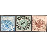 Austria - 1853/59 - Segnatasse Aquila senza il 4 k., serie n° 1/3. Cat. € 137 (U)