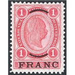 Austria - Uffici Postali a Creta - 1905 - Francobolli d'Austria Francesco Giuseppe 1 fr. su 1 k. rosa scuro, n° 5a. Cat. € 50 (*