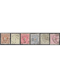 Austria - Levante - 1883 - Aquila e cifra, serie n° 8/13 con annulli poco leggibili. Cat. € 325 (U)