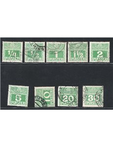 Austria - Levante - 1908 - Segnatasse d'Austria del 1908 con valori in piastre, serie n° 6A/14A su carta lucida. Cert.: IC. Cat.