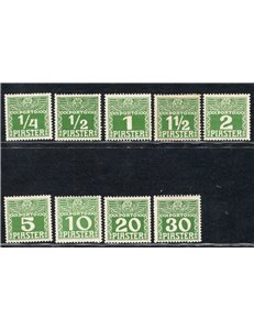 Austria - Levante - 1908 - Segnatasse d'Austria del 1908 con valori in piastre, serie n° 6C/14C su carta opaca sottile. Cert.: I