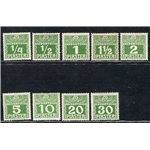 Austria - Levante - 1908 - Segnatasse d'Austria del 1908 con valori in piastre, serie n° 6C/14C su carta opaca sottile. Cert.: I