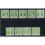 Austria - Levante - 1908 - Segnatasse d'Austria del 1908 con valori in piastre, serie n° 6D/14D su carta opaca spessa. Cert.: IC