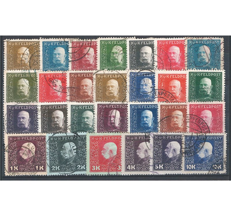 Austria - Ungheria - 1915 - Francesco Giuseppe I, serie n° 22/48. Cat. € 140 (U)