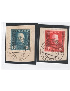 Austria - Occup. Austriache - Montenegro - 1917 - Francesco Giuseppe I con soprast. verticale “K.U.K. MILIT. VERWALTUNG MONTENEG