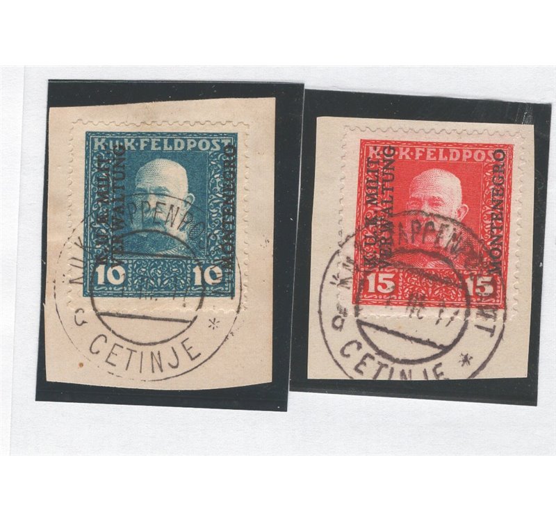 Austria - Occup. Austriache - Montenegro - 1917 - Francesco Giuseppe I con soprast. verticale “K.U.K. MILIT. VERWALTUNG MONTENEG