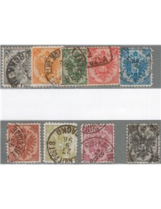 Austria - Occup. Austriache - Bosnia Herzegovina - 1879/94 - Stemma, serie n° 1/9. Cat. € 115 (U) 