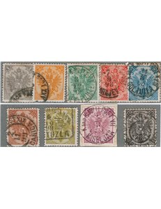 Austria - Occup. Austriache - Bosnia Herzegovina - 1894/98 - Stemma con la stampa tipografica, serie n° 1I/9I. Cat. € 76,50 (U)