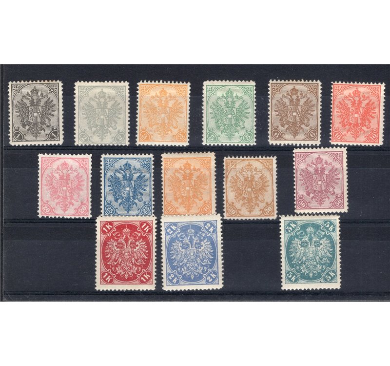 Austria - Occup. Austriache - Bosnia Herzegovina - 1900/01 - Stemma dent. 12½ su carta normale, serie n° 10B/23B. Cert.: Apicell