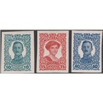 Austria - Occup. Austriache - Bosnia Herzegovina - 1918 - Effigie di Carlo I e Zita non dentellato, serie n° 138/40. Cat. € 180 
