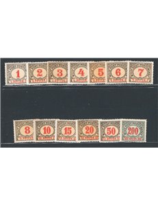 Austria - Occup. Austriache - Bosnia Herzegovina - 1904 - Segnatasse cifra in ovale, serie n° 1/12. Cat. € 50 (*)