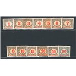 Austria - Occup. Austriache - Bosnia Herzegovina - 1904 - Segnatasse cifra in ovale, serie n° 1/12. Cat. € 50 (*)