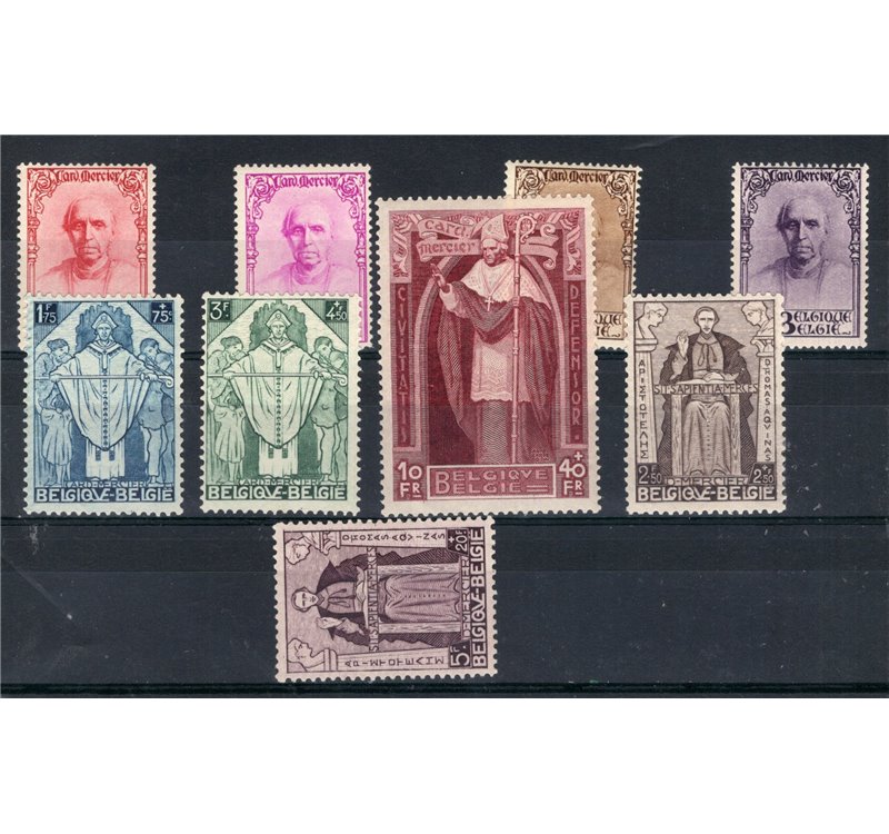 Belgio - 1932 - Cardinale Desidè Mercier, serie n° 342/50. Cert.: IC. Cat. € 1.250 (**)