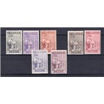 Belgio - 1935 - Pro Opere Pubblicitarie, serie n° 377/83. Cert.: IC. Cat. € 800 (**)