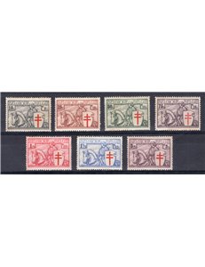 Belgio - 1934 - Pro Opere Antitubercolari, serie n° 354/400. Cert.: IC. Cat. € 540 (**)