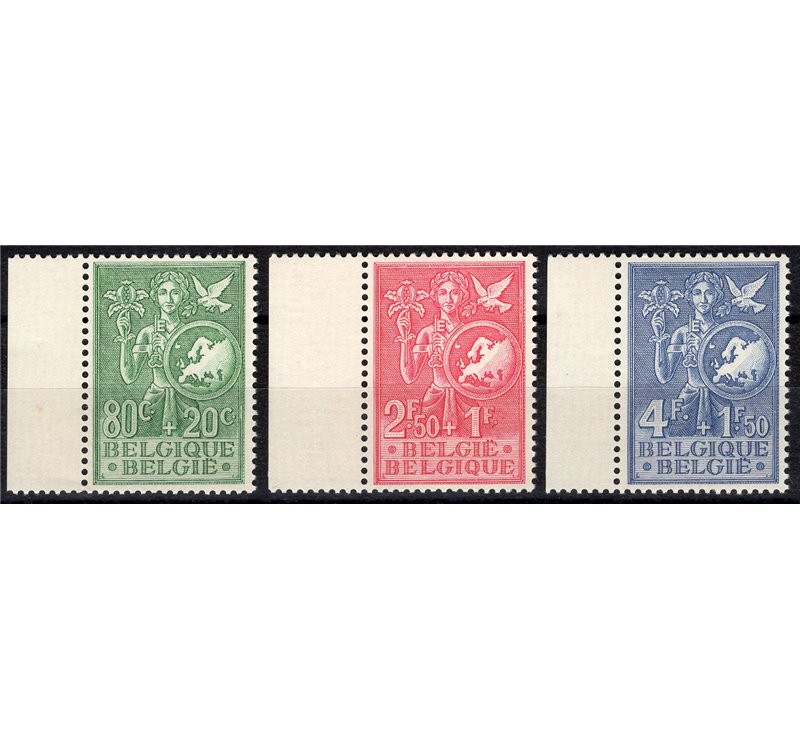 Belgio - 1953 - Ufficio Europea per la gioventù, serie n° 927/29. Cat. € 70 (**)