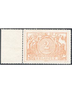 Belgio - 1882/94 - Pacchi ferroviari cifra in un cerchio 2 fr. ocra, n° 14. Firm.: Balasse. Cert.: Apicella. Cat. € 900 (**)