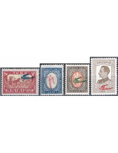 Bulgaria - 1927/28 - P.A. soprast. con aereo stilizzato, serie n° 1/4. Cat. € 70 (*)