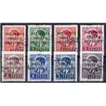 Croazia - 1941 - Francobolli di Jugoslavia Re Pietro soprast. "Nezavisna Drzava Hrvatska", serie n° 1/8. Cat. € 40 (U)
