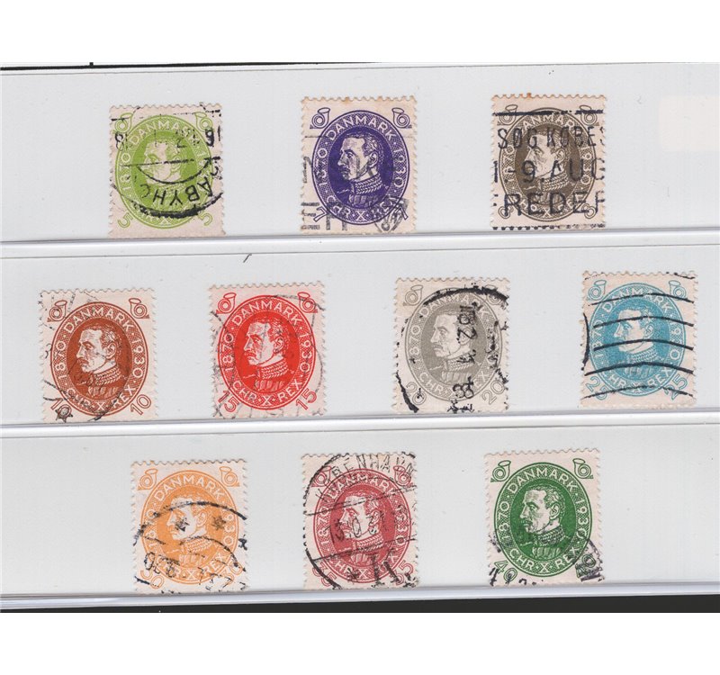 Danimarca - 1930 - 60° Compleanno di Re Cristiano X, serie n° 197/206. Cat. € 45 (U)