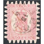 Finlandia - 1866/70 - Stemma 40 p. rosa su lilla chiaro con perforazione del III tipo, n° 9. Cat. € 140 (U)