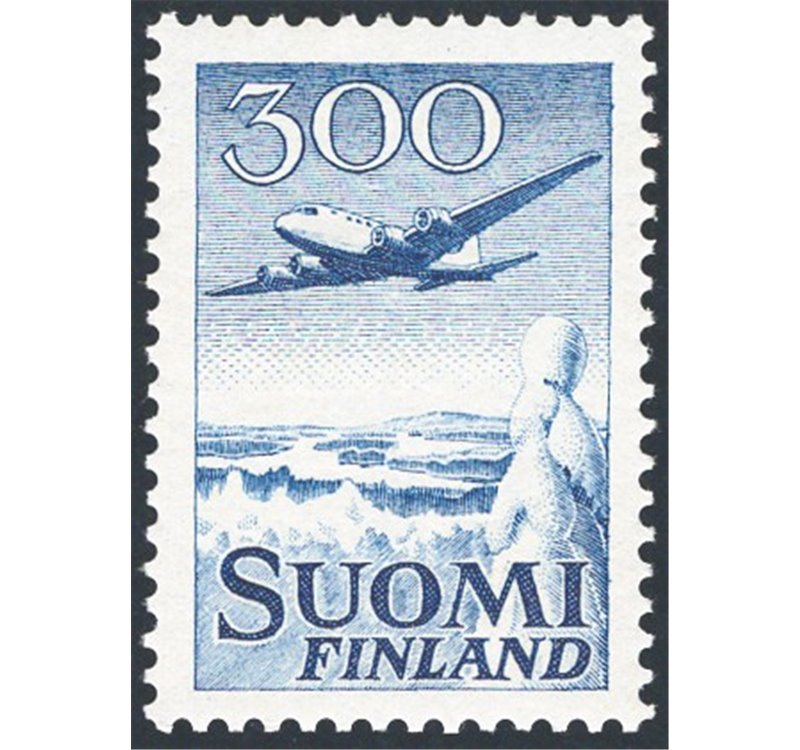 Finlandia - 1958 - P.A. Aereo in volo, n° 4. Cat. € 50 (**)