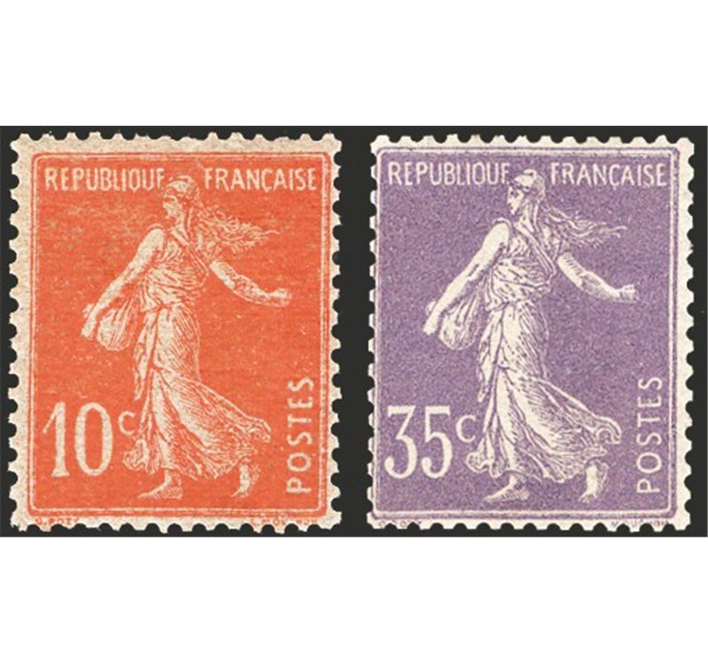 Francia - 1906 - Allegorie, serie n° 135/36. Cert.: IC. Cat. € 495 (**)