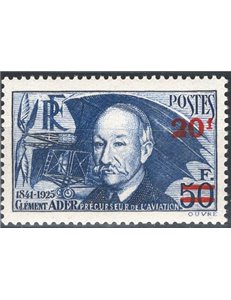 Francia - 1941 - Clement Ader 20 fr. su 50 fr., n° 493. Cat. € 90 (**)