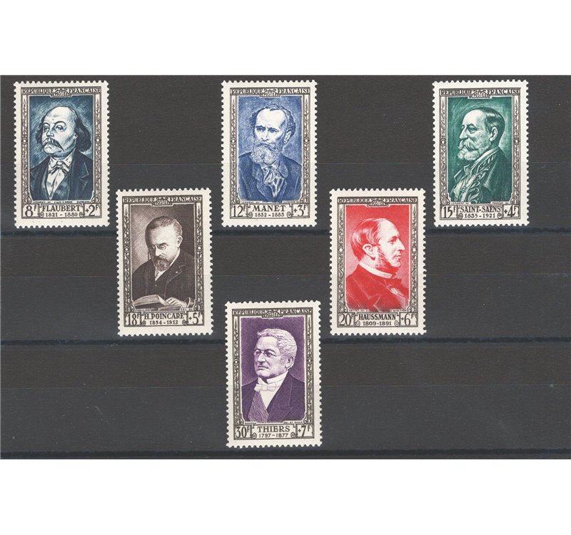 Francia - 1952 - Illustri, serie n° 930/35. Cat. € 60 (**)