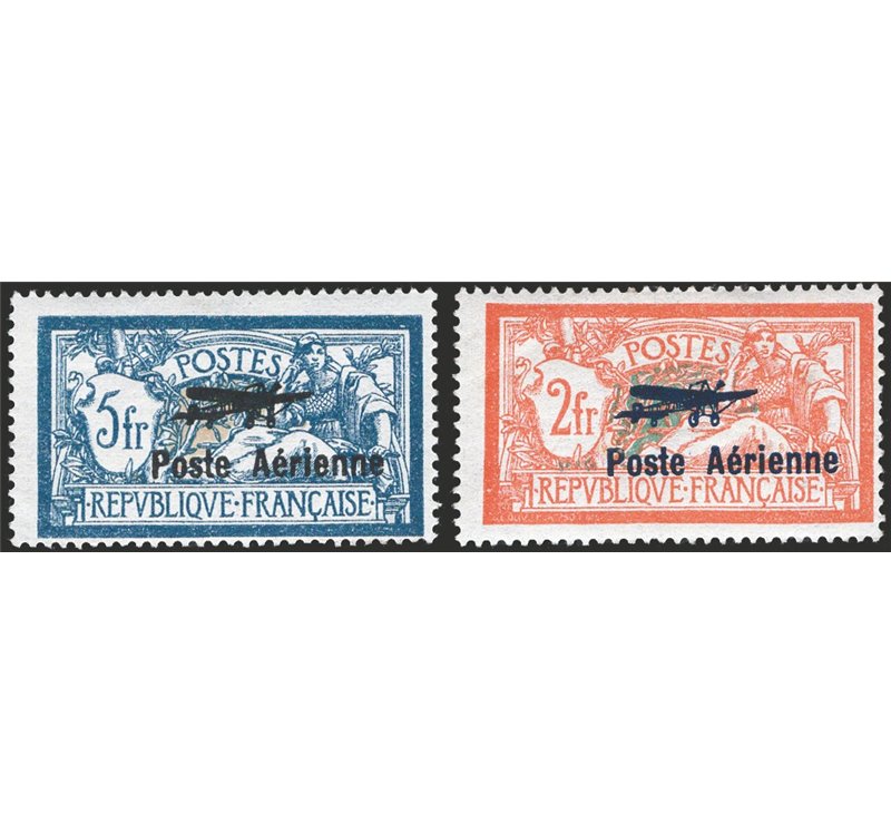 Francia - 1927 - P.A. 1° Salone Internazionale dell'Aeronautica, serie n° 1/2. Cert.: IC. Cat. € 500 (*)