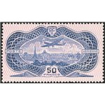 Francia - 1936 - P.A. Aereo su Parigi “Burelage” 50 fr. azzurro, n° 15. Cert.: Biondi. Cat. € 1.500 (**)