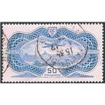 Francia - 1936 - P.A. Aereo su Parigi “Burelage” 50 fr. azzurro, n° 15. Firm.: AD - ED. Cert.: IC. Cat. € 400 (U)