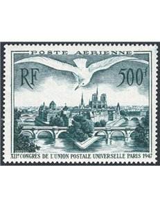 Francia - 1947 - P.A. U.P.U. 500 fr. verde scuro, n° 20. Cat. € 60 (**)