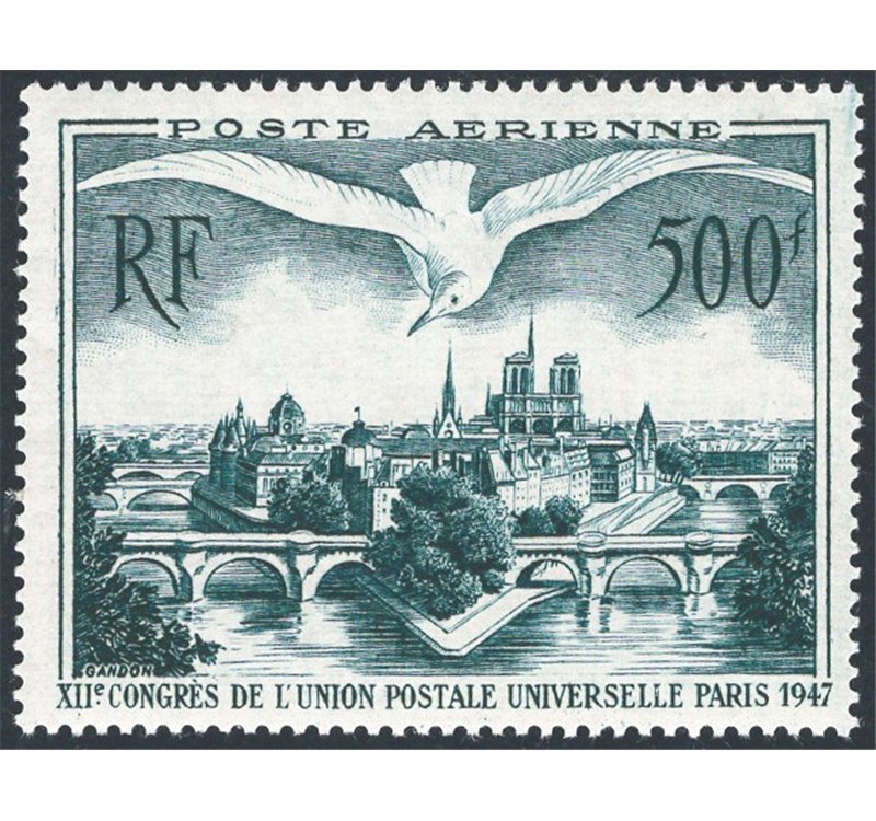 Francia - 1947 - P.A. U.P.U. 500 fr. verde scuro, n° 20. Cat. € 60 (**)