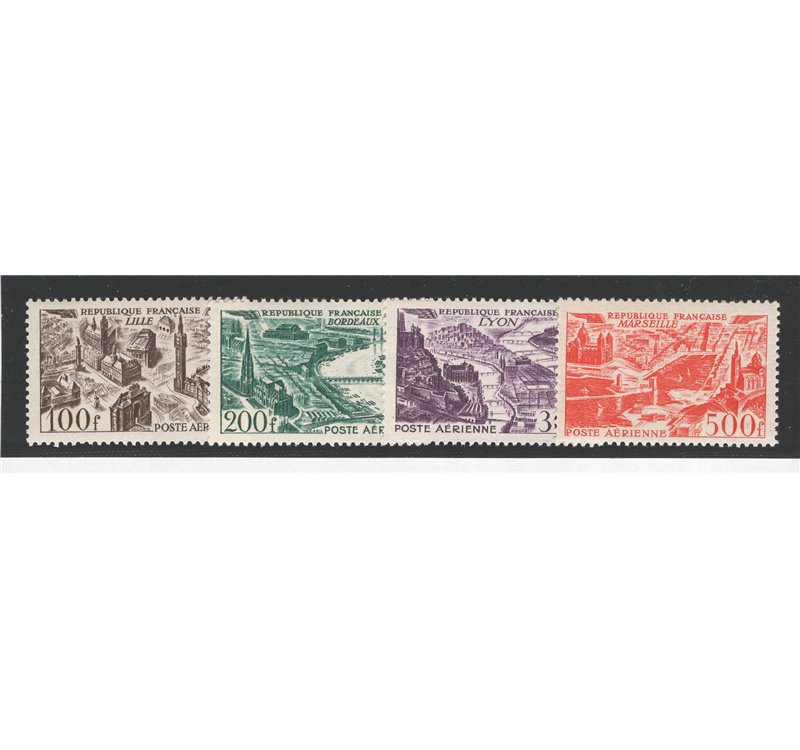 Francia - 1949 - P.A. Vedute aeree, serie n° 24/27. Cat. € 110 (**)