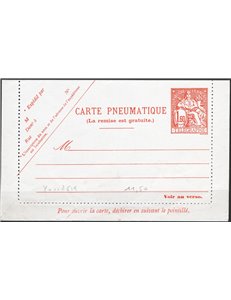 Francia - 1965 - Interi postali “carte pneumatique” 1,60 fr. vermiglio, n° 2618.