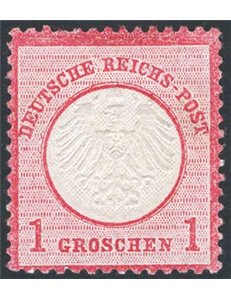 Germania Reich - 1872 - 1 g. rosa carminio, n° 4. Cat. € 400 (*)
