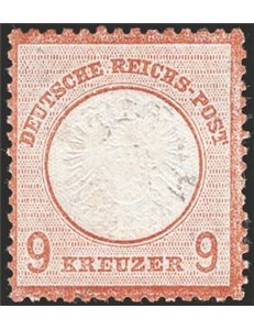 Germania Reich - 1872 - 9 k. bruno molto fresco, n° 24. Cert.: Josef Hennics (Germania). Cat. € 2.500 (**)