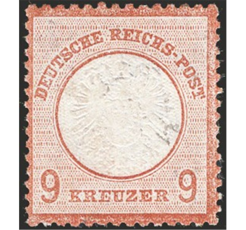 Germania Reich - 1872 - 9 k. bruno molto fresco, n° 24. Cert.: Josef Hennics (Germania). Cat. € 2.500 (**)