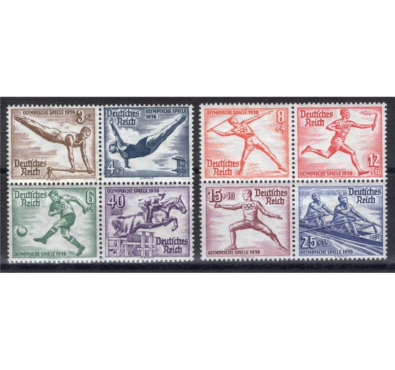 Germania Reich - 1936 - Olimpiadi di Berlino, serie n° 565/72. Cat. € 135 (**)