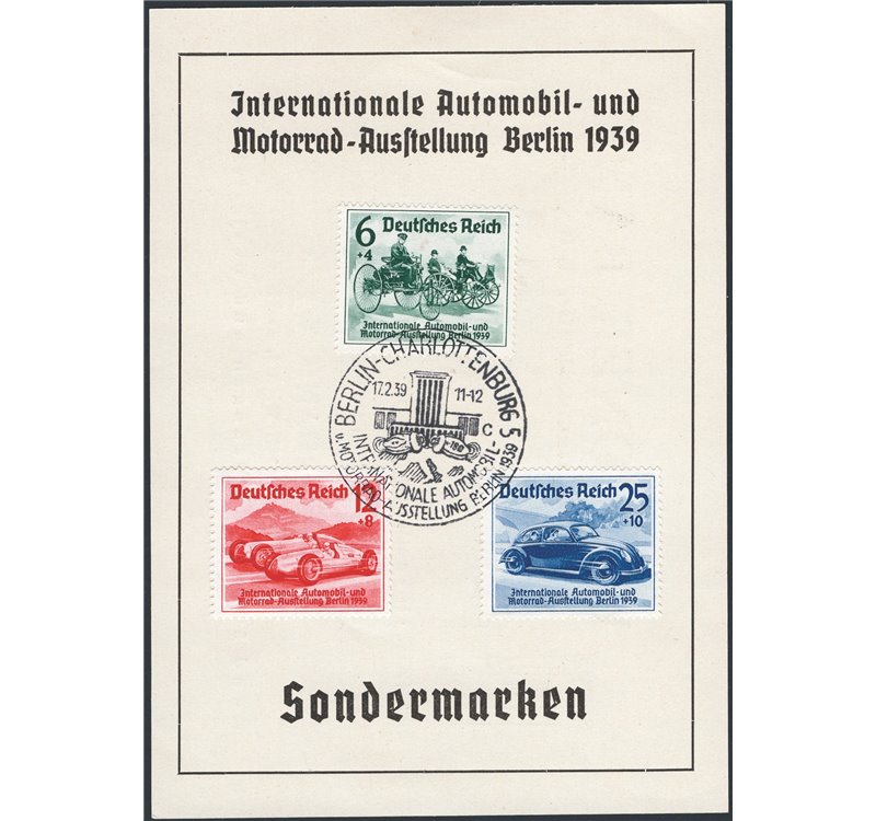 Germania Reich - 1939 - Cartolina pubblicitaria ufficiale del Salone Internazionale dell'Automobile di Berlino affrancata con l'