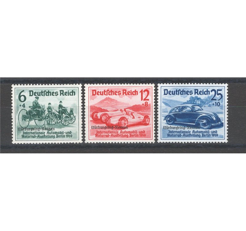 Germania Reich - 1939 - Corse Automobilistiche del Nurburgring, serie n° 629A/629C. Cat. € 300 (**)