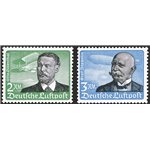 Germania Reich - 1934 - P.A. Aquila in volo ed effigie di Lilienthal e Von Zeppelin, serie n° A43/53. Cert.: IC. Cat. € 850 (**)