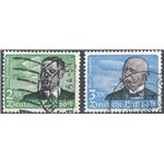 Germania Reich - 1939 - P.A. Pionieri dell'Aviazione 2 m. verde e nero e 3 m. blu e nero, n° 52/53. Cat. € 87 (U).