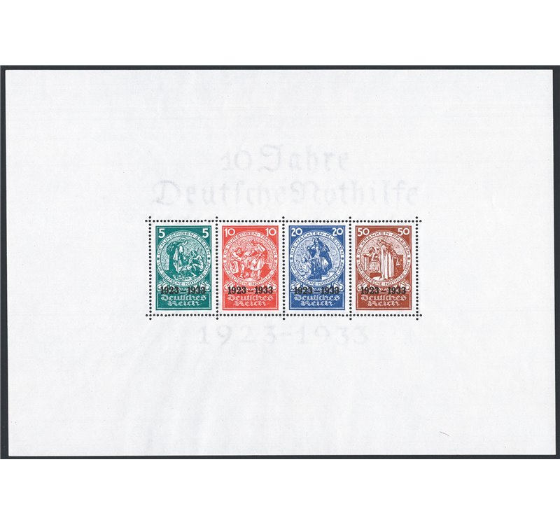 Germania Reich - 1933 - BF Decennale dei Servizi Assistenziali, n° 2. Firm.: ED. Cert.: IC. Cert.: Sorani. Cat. € 6.500 (**)