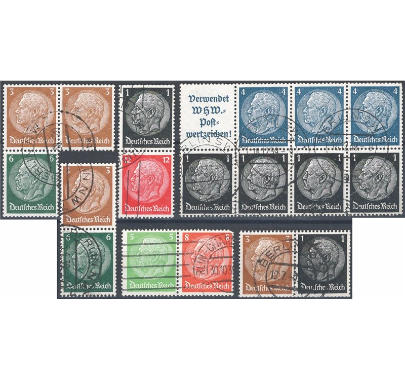 Germania Reich - 1933 - Insieme di blocchi e coppie proveniente da libretti (U)